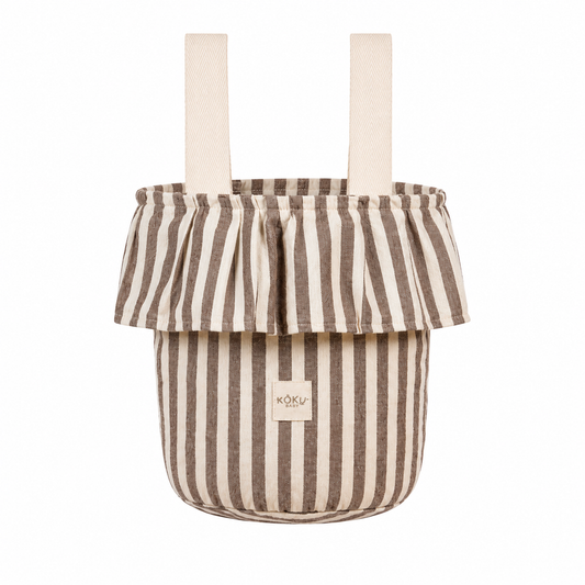 BOLSO BASKET STRIPE BROWN