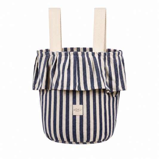 BOLSO BASKET STRIPE NAVY BLUE