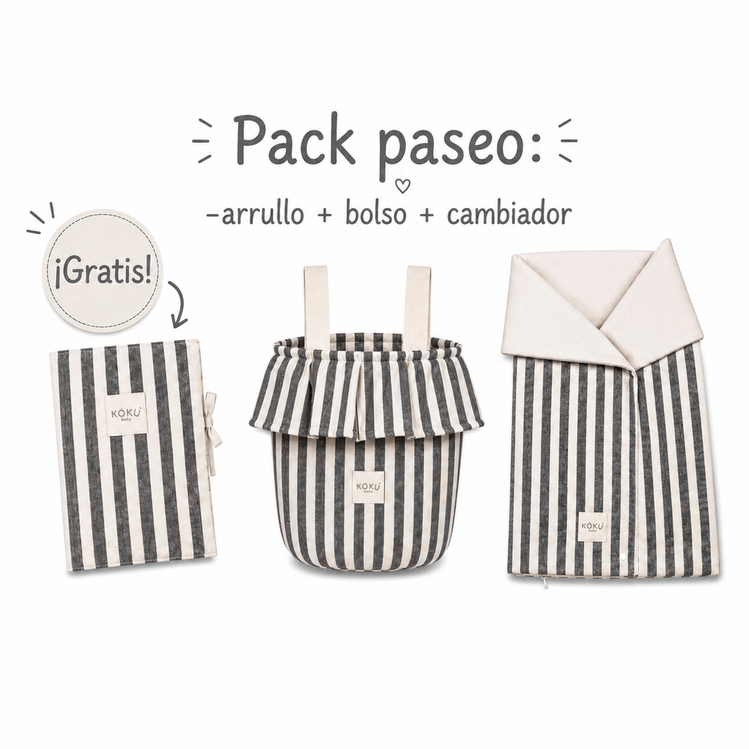 PACK ARRULLO STRIPE GRIS
