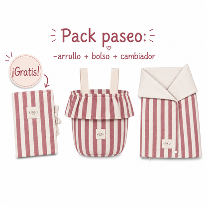 PACK ARRULLO STRIPE GRANATE