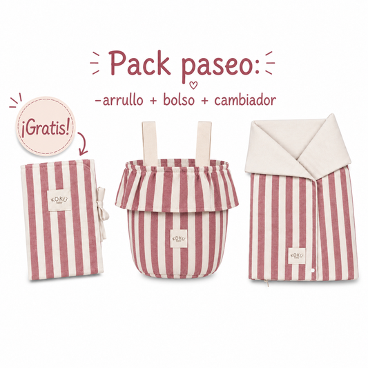 PACK ARRULLO STRIPE GRANATE