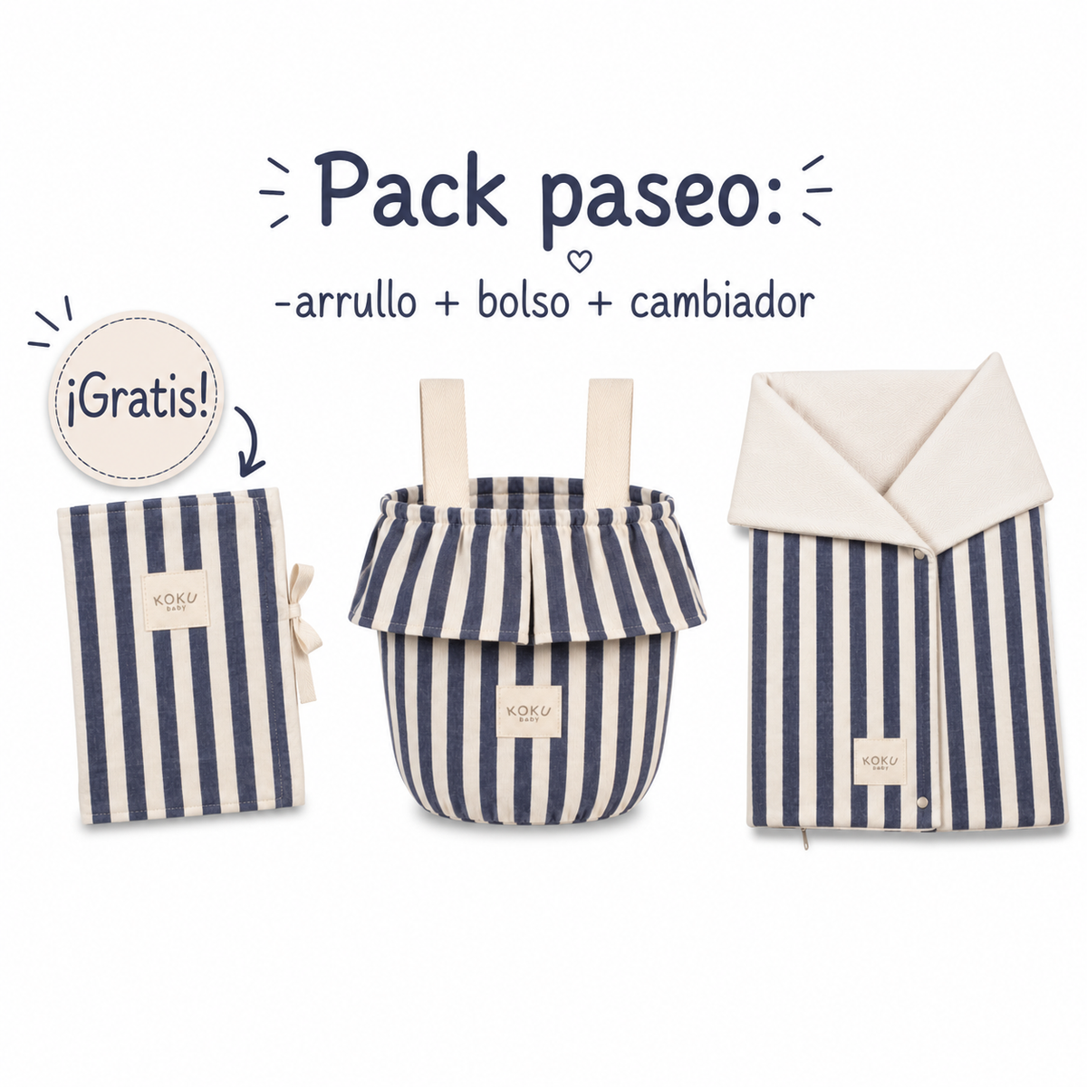 PACK ARRULLO STRIPE NAVY BLUE