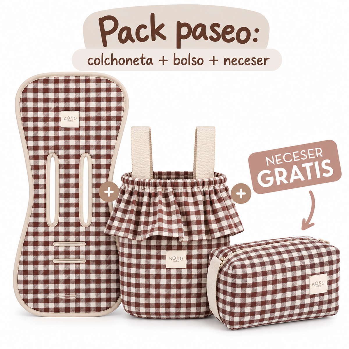 PACK PASEO VICHY JACQUARD GRANATE