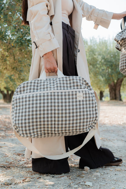 SAC DE MATERNITÉ À RAYURES VERT KAKI 30x47