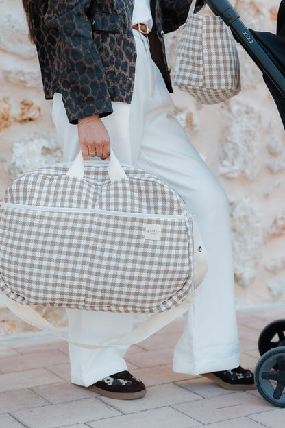 BOLSO MATERNIDAD VICHY JACQUARD TOPO 30x47
