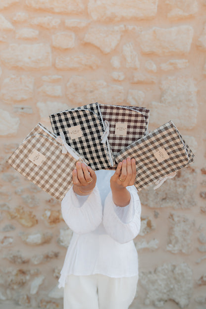 CAMBIADOR IMPERMEABLE VICHY JACQUARD BLANCO & NEGRO