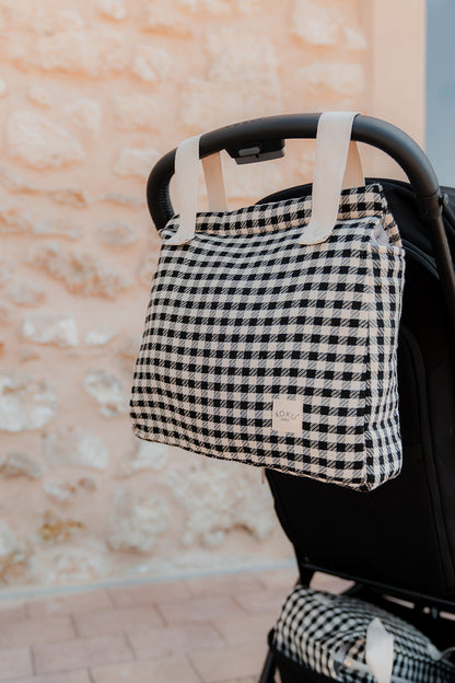 PACK SACO BORREGUITO VICHY JACQUARD BLANCO & NEGRO