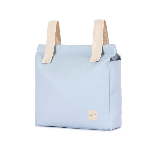BOLSO PANERA POLIPIEL AZUL TURQUESA 30x34