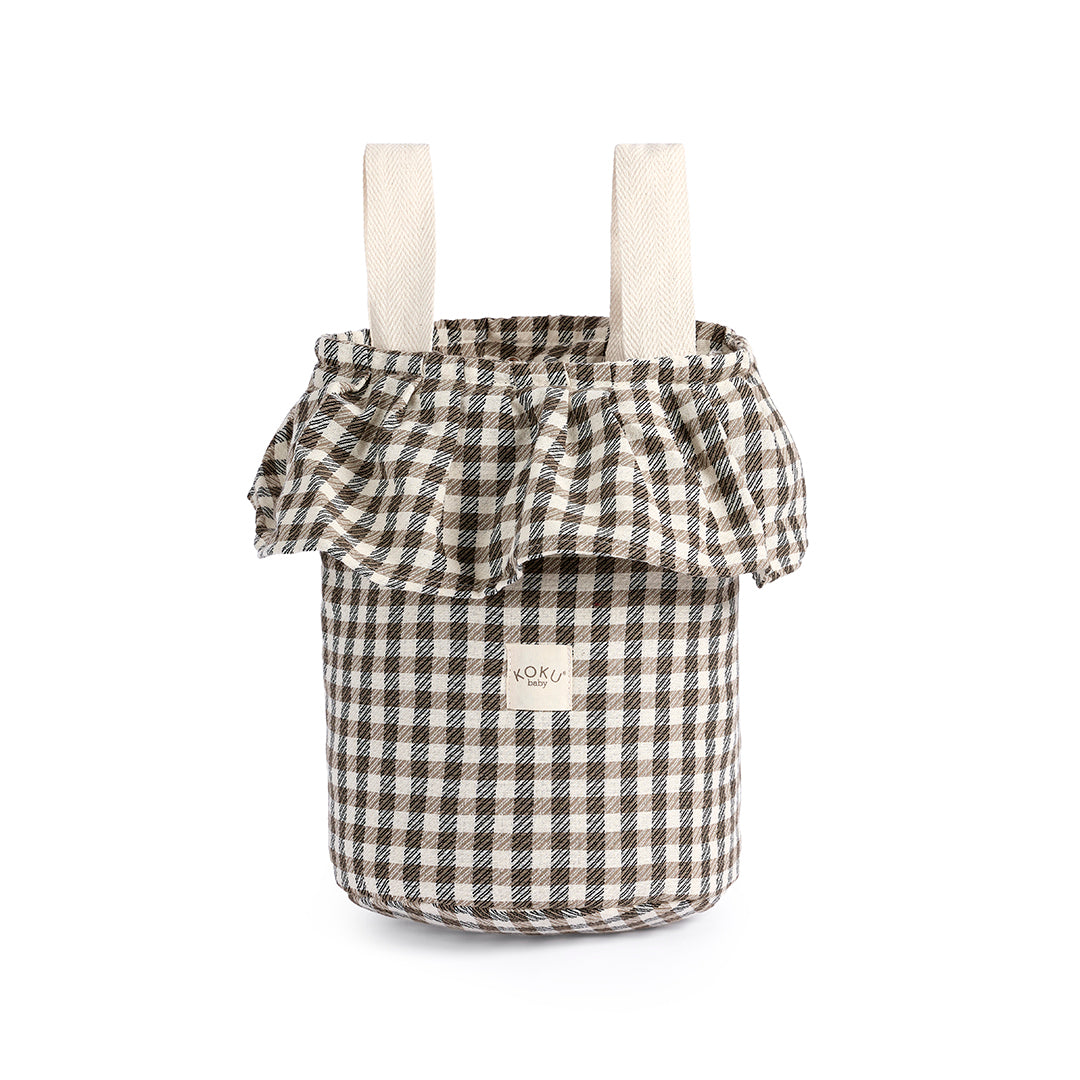 BOLSO BASKET VICHY JACQUARD MIXTO 35×33×24 cm