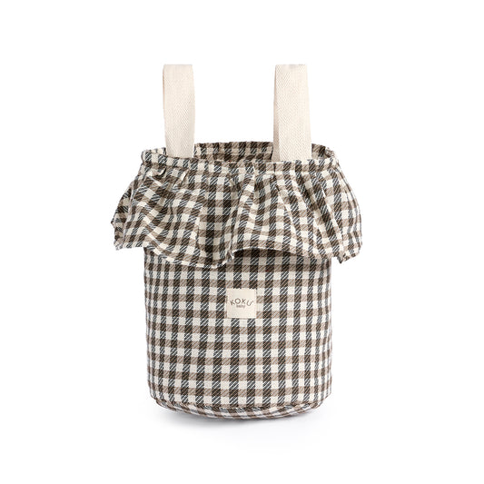 BOLSO BASKET VICHY JACQUARD MIXTO 35×33×24 cm
