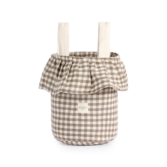 BOLSO BASKET VICHY JACQUARD TOPO 35×33×24 cm