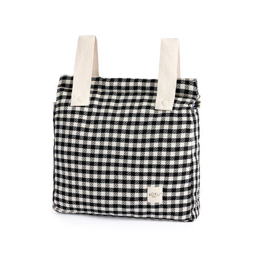 BOLSO PANERA VICHY JACQUARD BLANCO & NEGRO 30x34