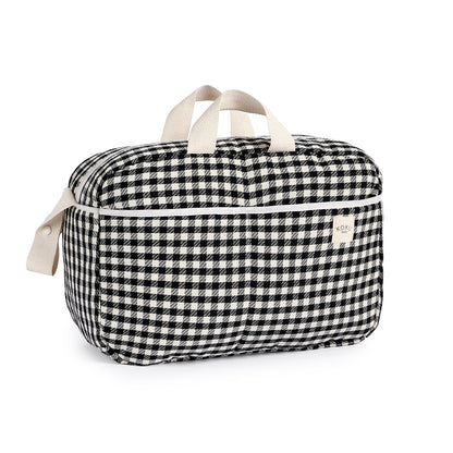 BOLSO MATERNIDAD VICHY JACQUARD NEGRO & BLANCO 30x47