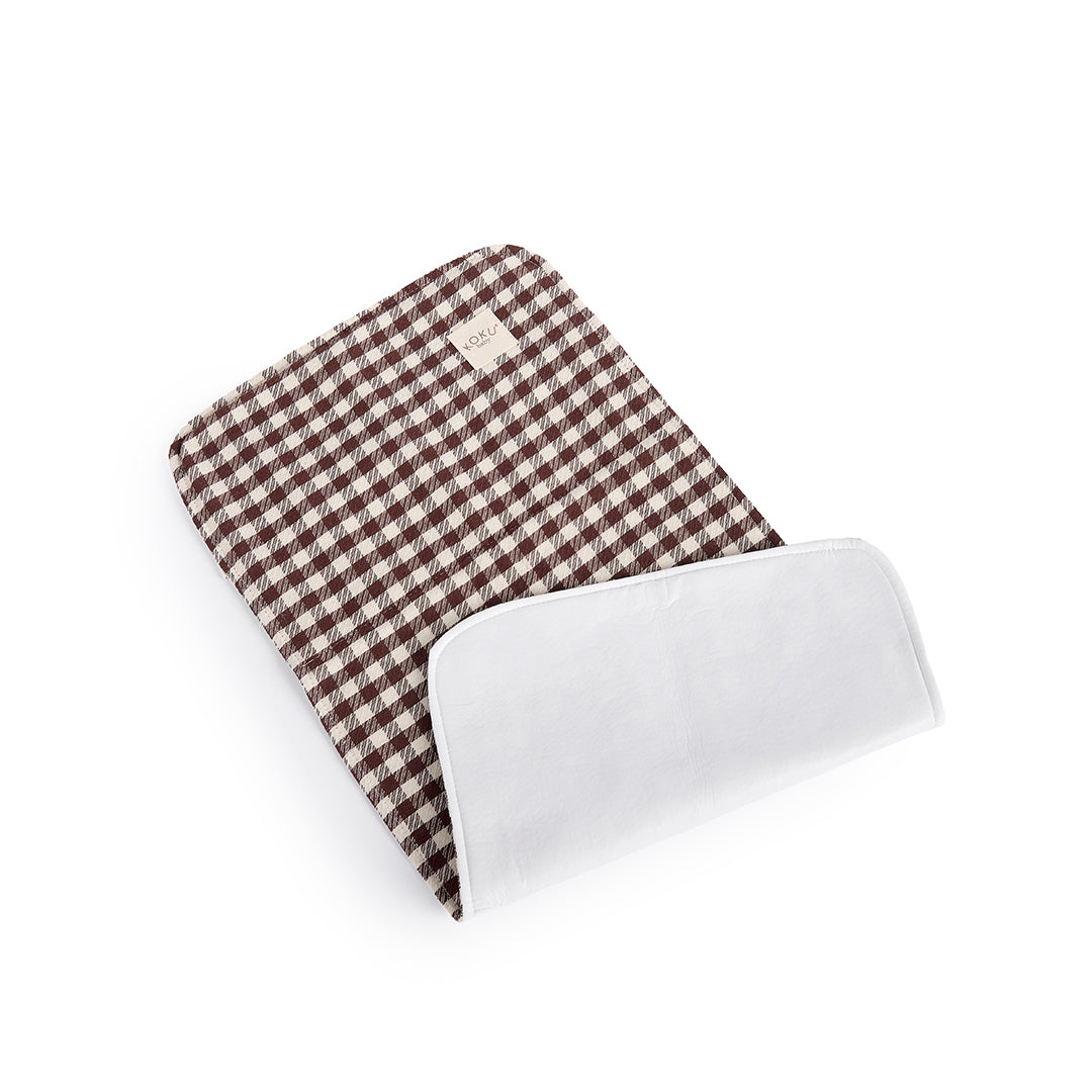 CAMBIADOR IMPERMEABLE VICHY JACQUARD GRANATE