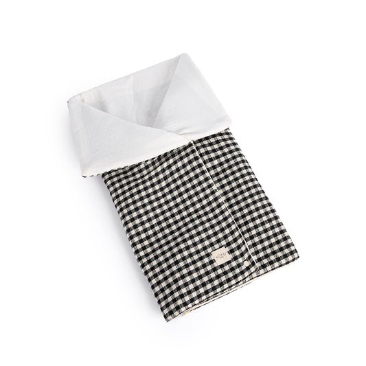 ARRULLO PASEO VICHY JACQUARD BLANCO & NEGRO 70x90