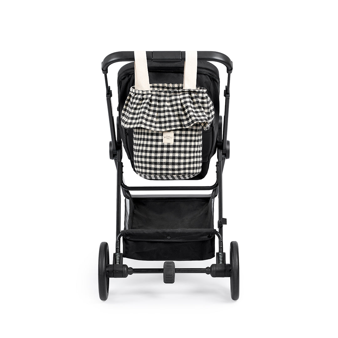 BOLSO BASKET VICHY JACQUARD BLANCO & NEGRO 35×33×24 cm