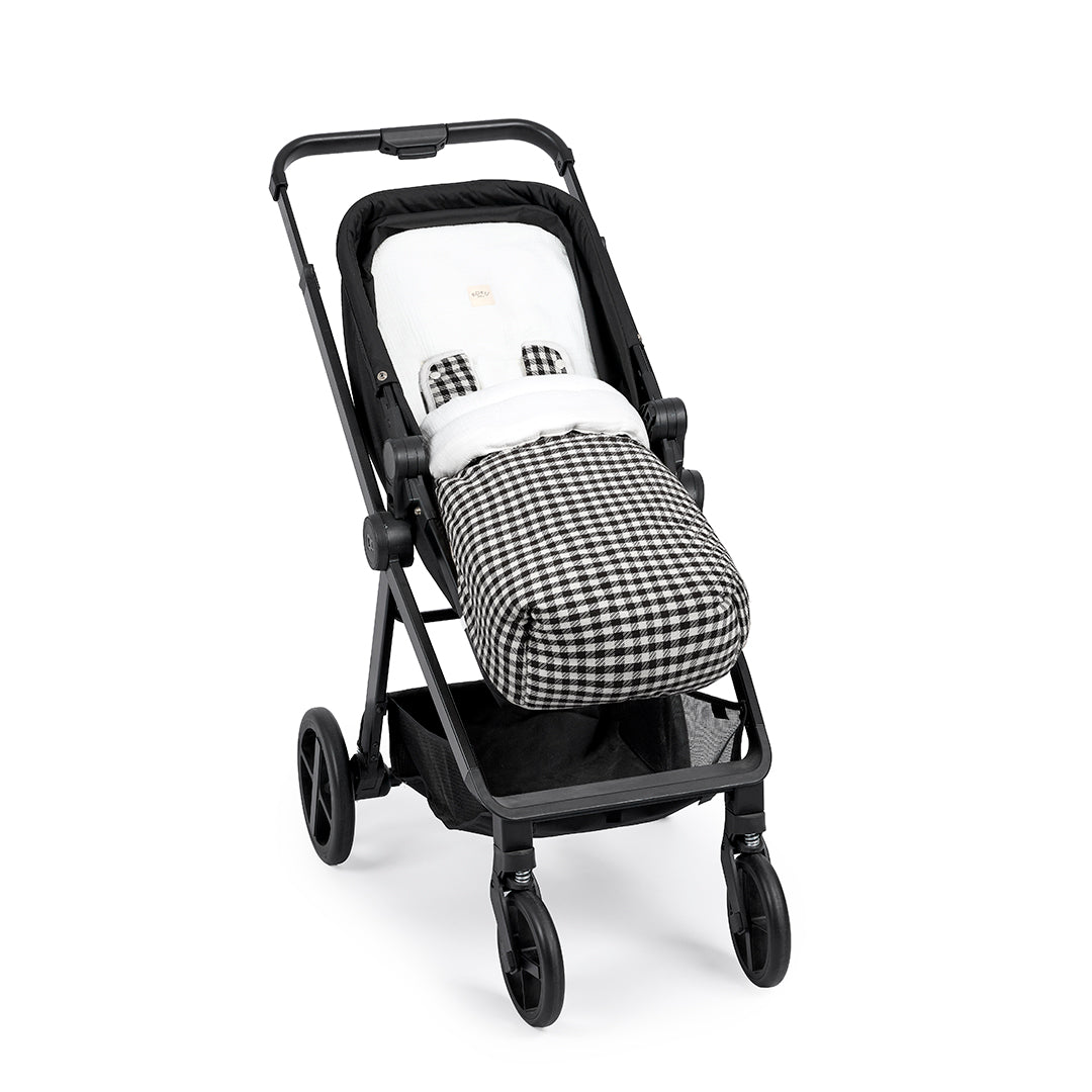 PROTECTOR DE TIRANTES VICHY JACQUARD BLANCO & NEGRO