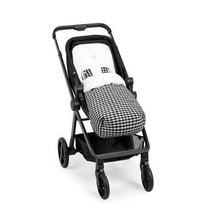 PROTECTOR DE TIRANTES VICHY JACQUARD BLANCO & NEGRO
