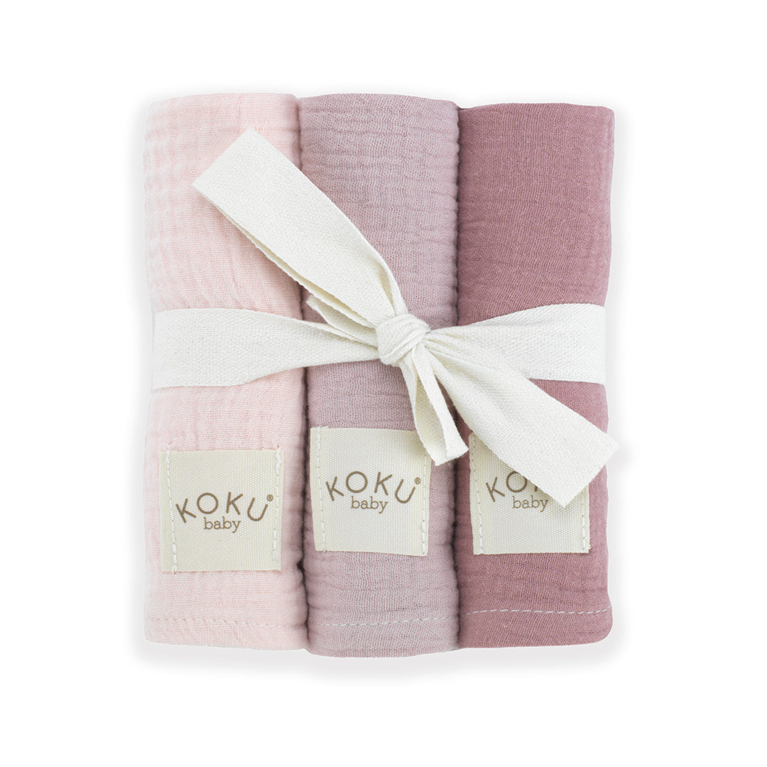 Pack Rosa de 3 Muselinas (35x35 cm)