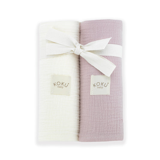 Pack Rosa de 2 Muselinas (70x70 cm)