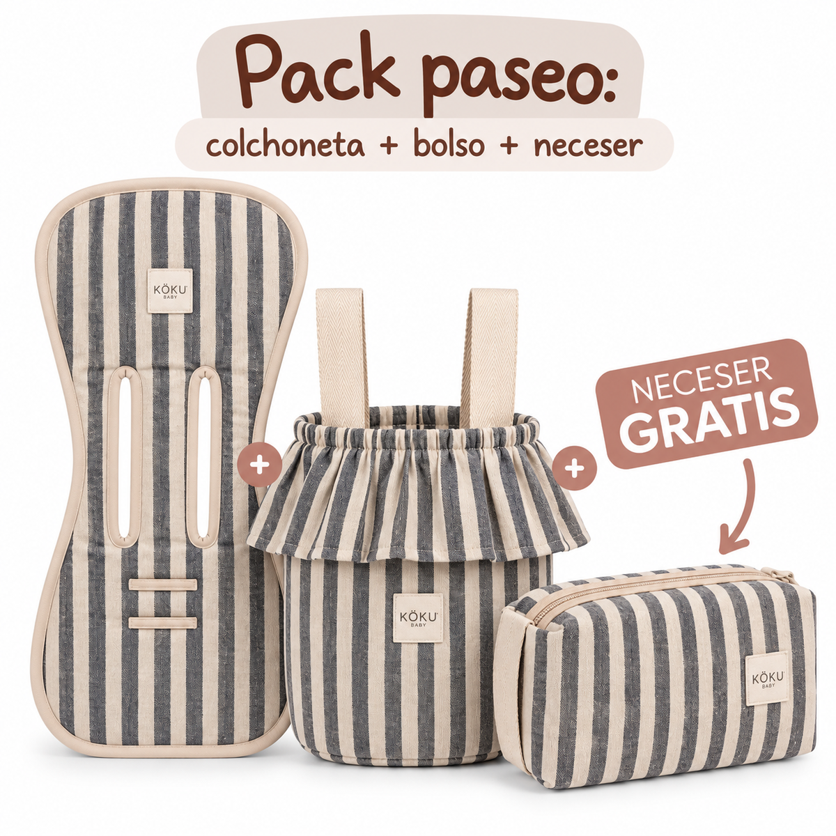 PACK PASEO STRIPE GRIS