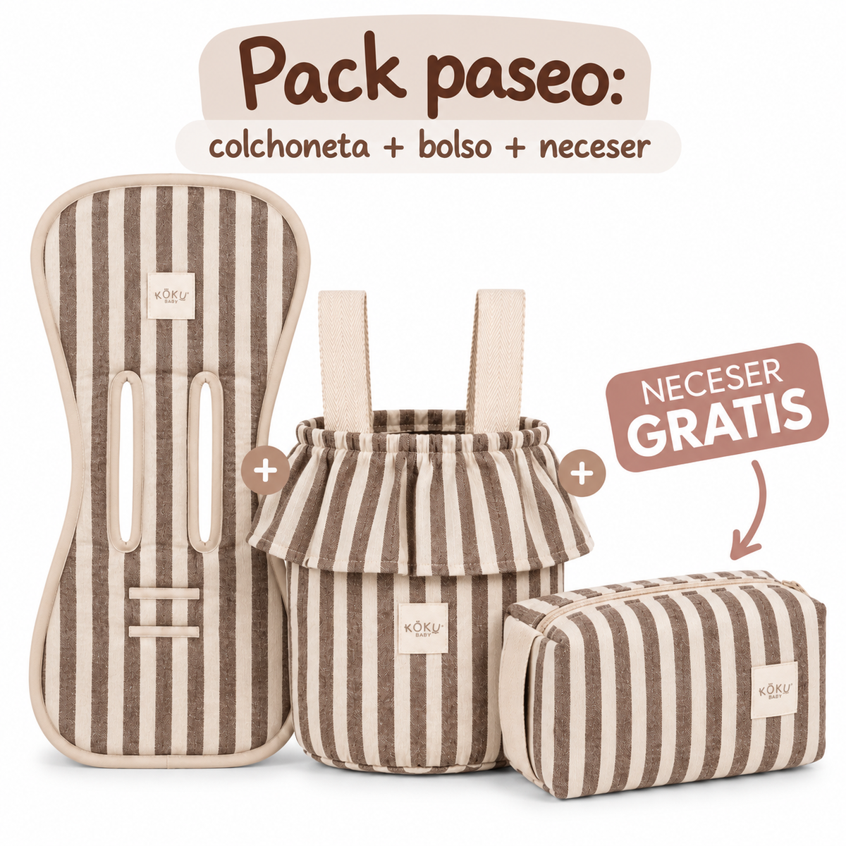 PACK PASEO STRIPE BROWN