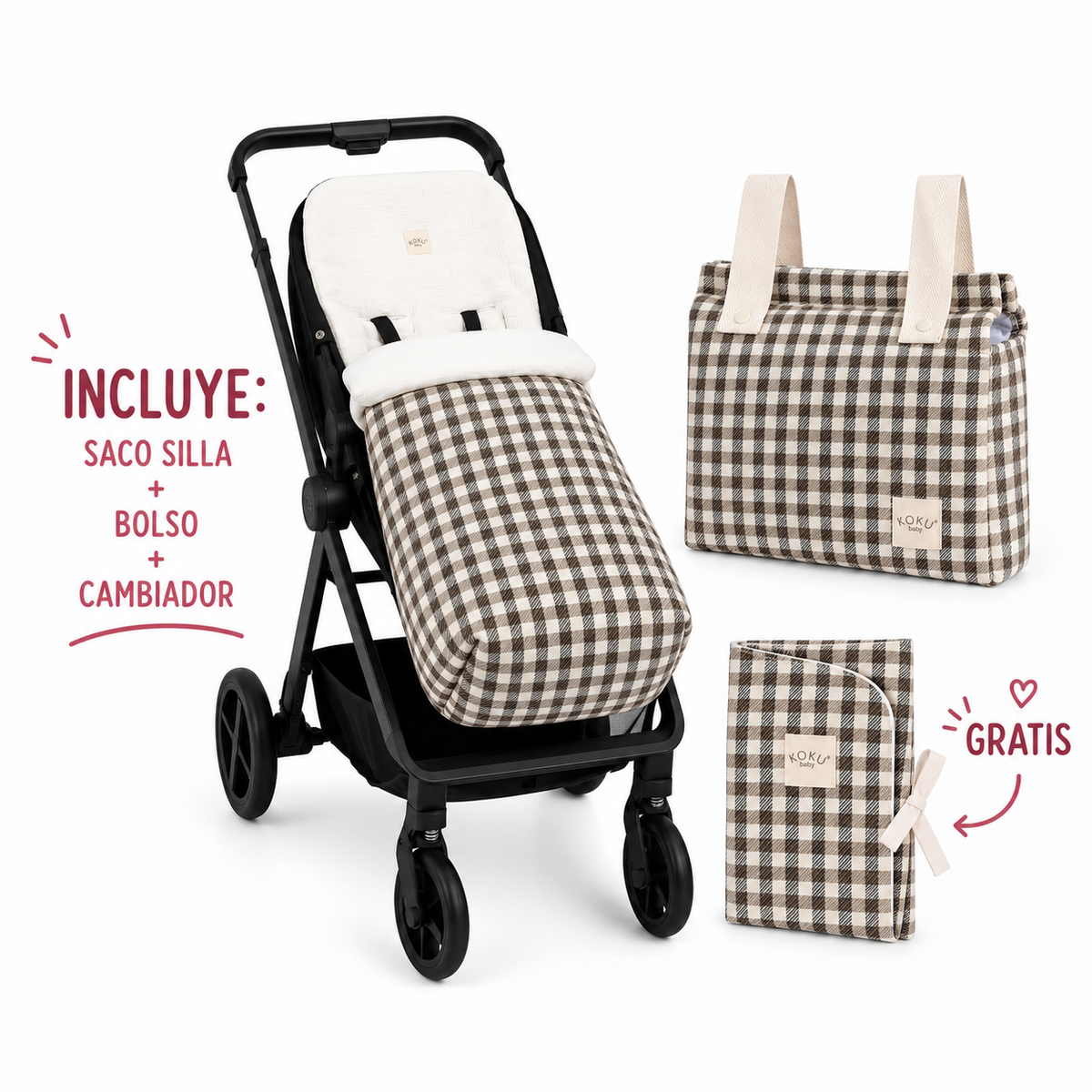 PACK SACO VICHY JACQUARD MIXTO