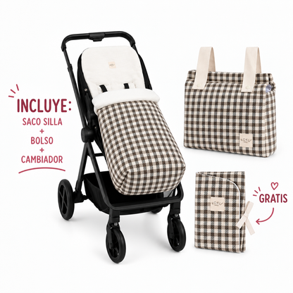 PACK SACO VICHY JACQUARD MIXTO