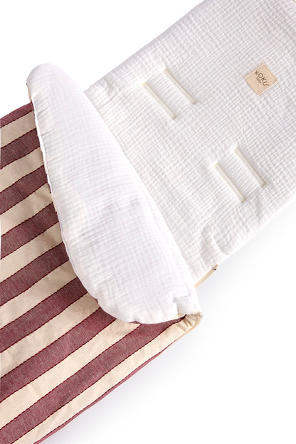 SAC DE CHAISE À RAYURES VERT KAKI 95x35x80