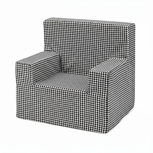 SILLÓN CUADRADO BEBE VICHY NEGRO 56x44x56