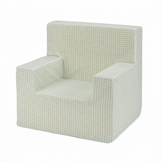 SILLÓN CUADRADO BEBE VICHY VERDE 56x44x56